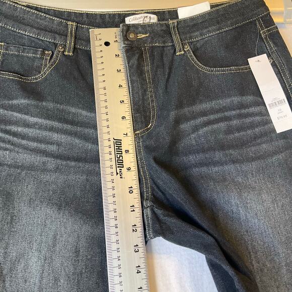 Coldwater Creek Women Skinny Jeans size 16 Black Mid Rise Stretch Boot Cut NWT - Picture 5 of 11